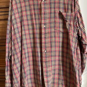 Members Only Red and Blue Plaid Casual Shirt
